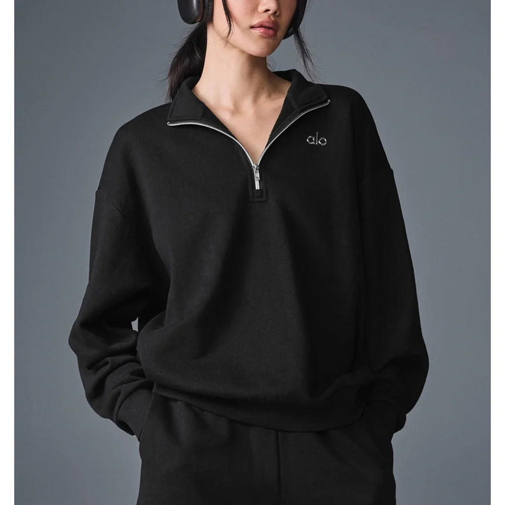 ALO Yoga | Tops | New With Tags Alo Black Accolade 4 Zip Pullover